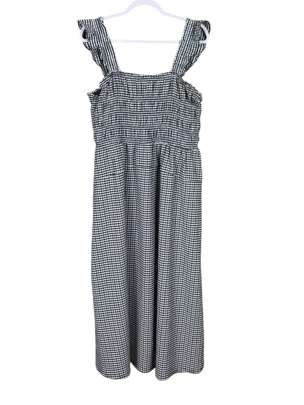 Old Navy Gingham Maxi Dress XL Cottage Peasant Beachy Boho Prairie Euro Summer - Picture 2 of 6